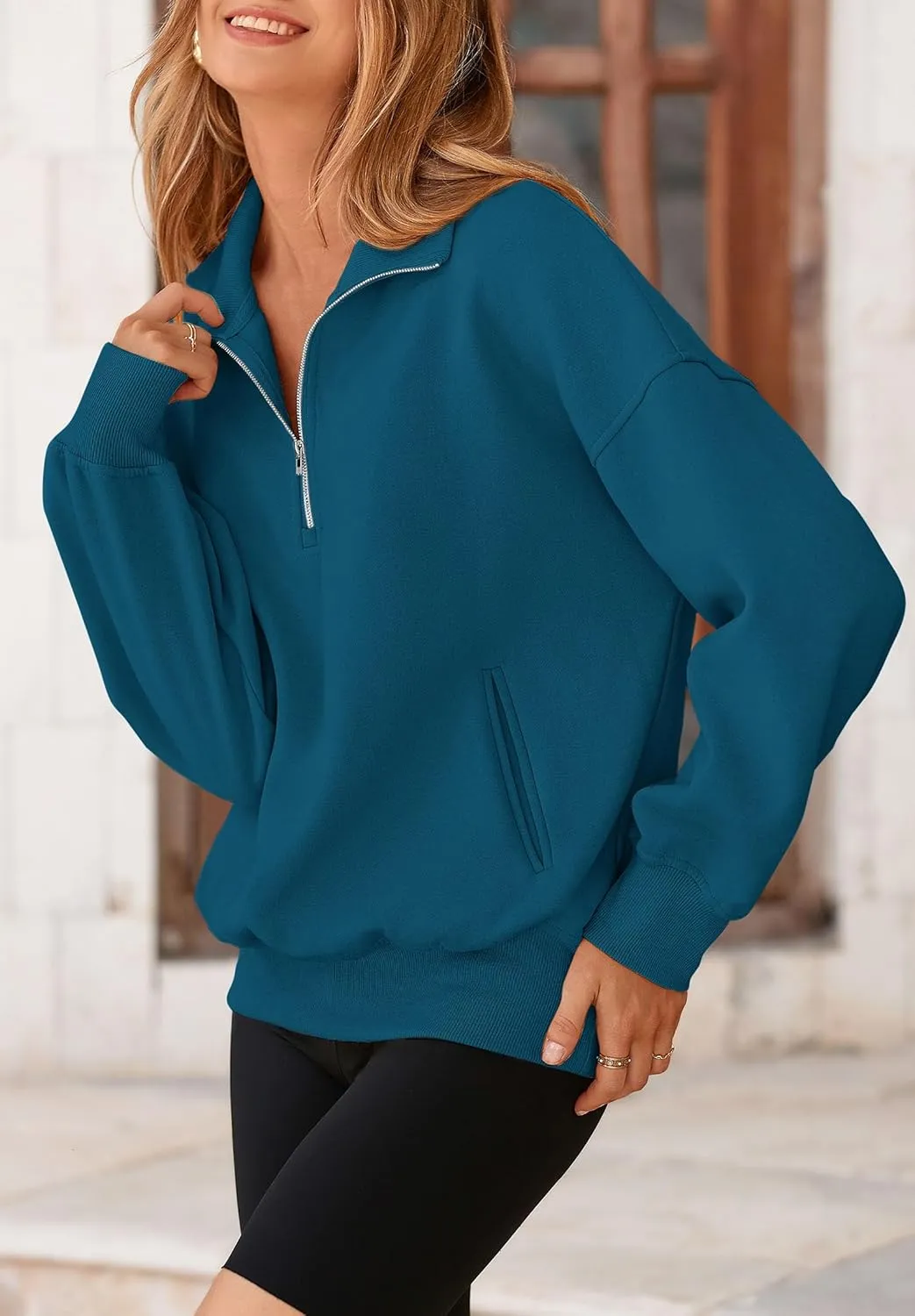 PRETTYGARDEN Women's Fall Fashion Half Zip Sweatshirts Long Sleeve Collared Cropped Pullover Tops Trendy Y2K Clothes