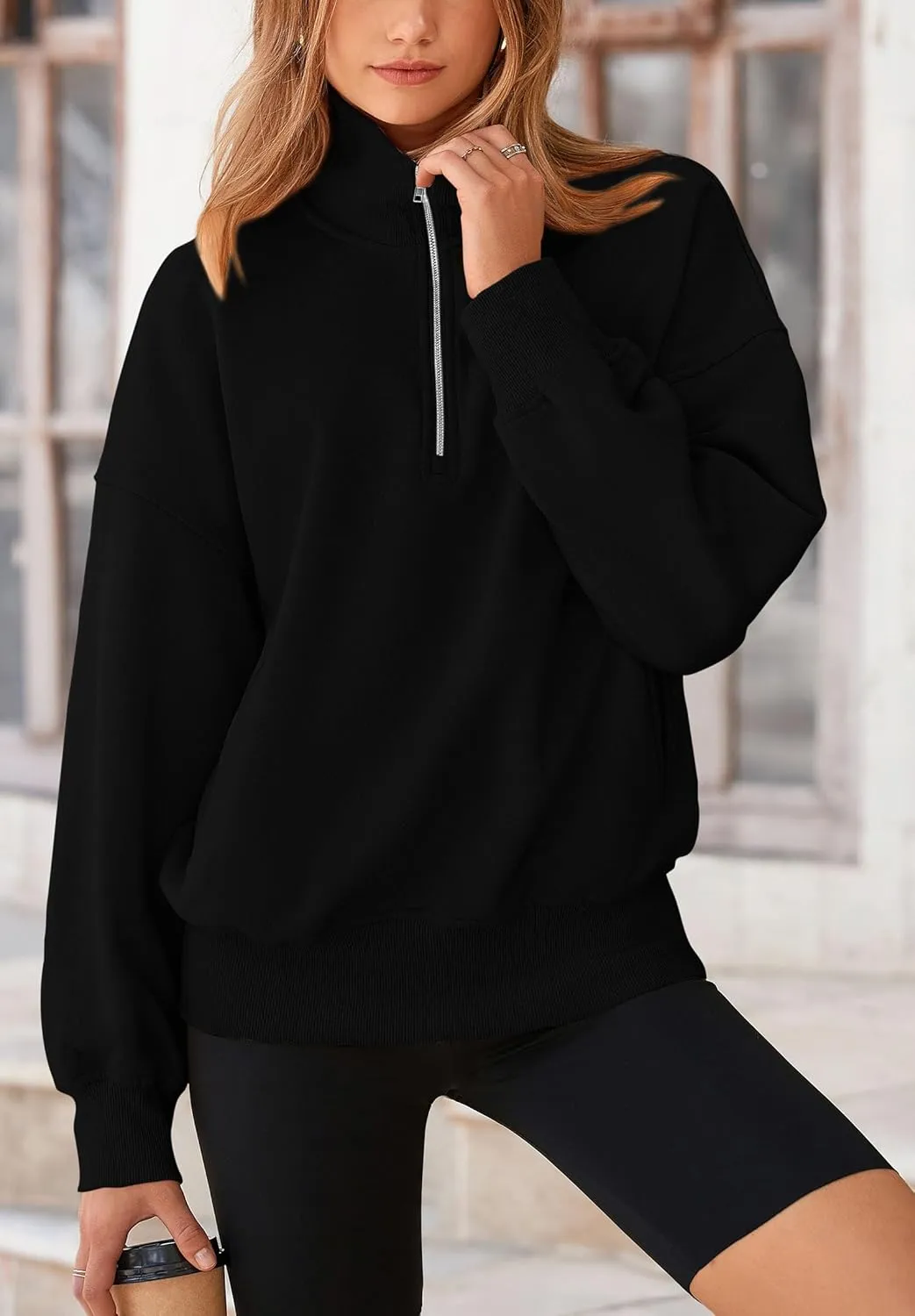 PRETTYGARDEN Women's Fall Fashion Half Zip Sweatshirts Long Sleeve Collared Cropped Pullover Tops Trendy Y2K Clothes