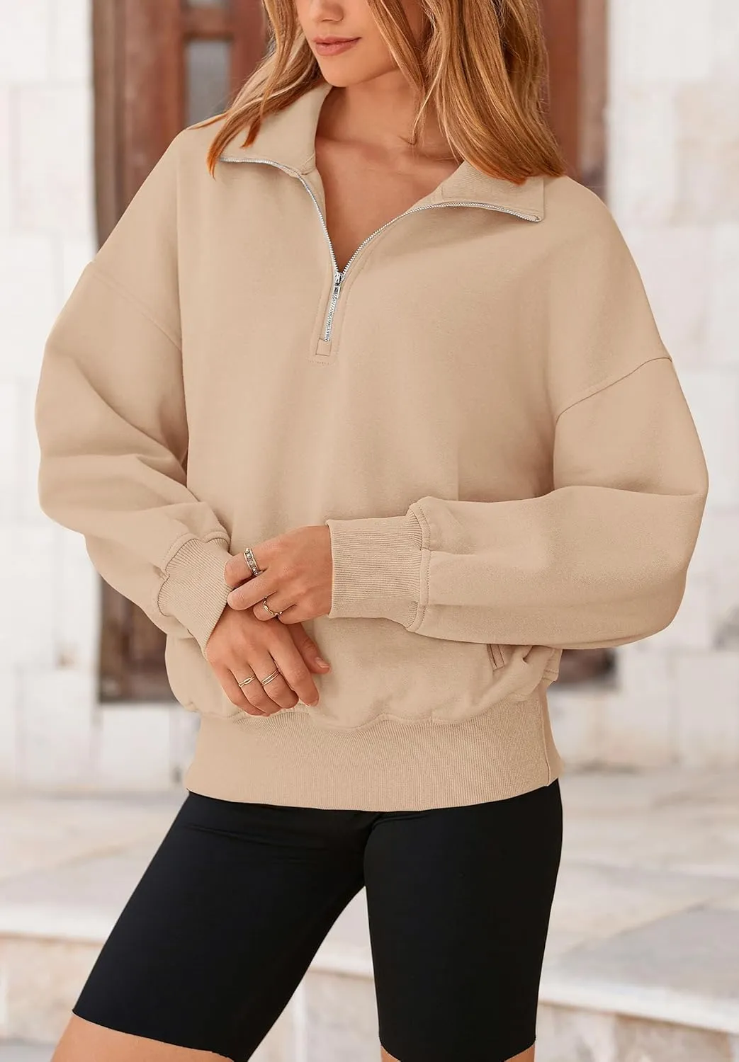 PRETTYGARDEN Women's Fall Fashion Half Zip Sweatshirts Long Sleeve Collared Cropped Pullover Tops Trendy Y2K Clothes