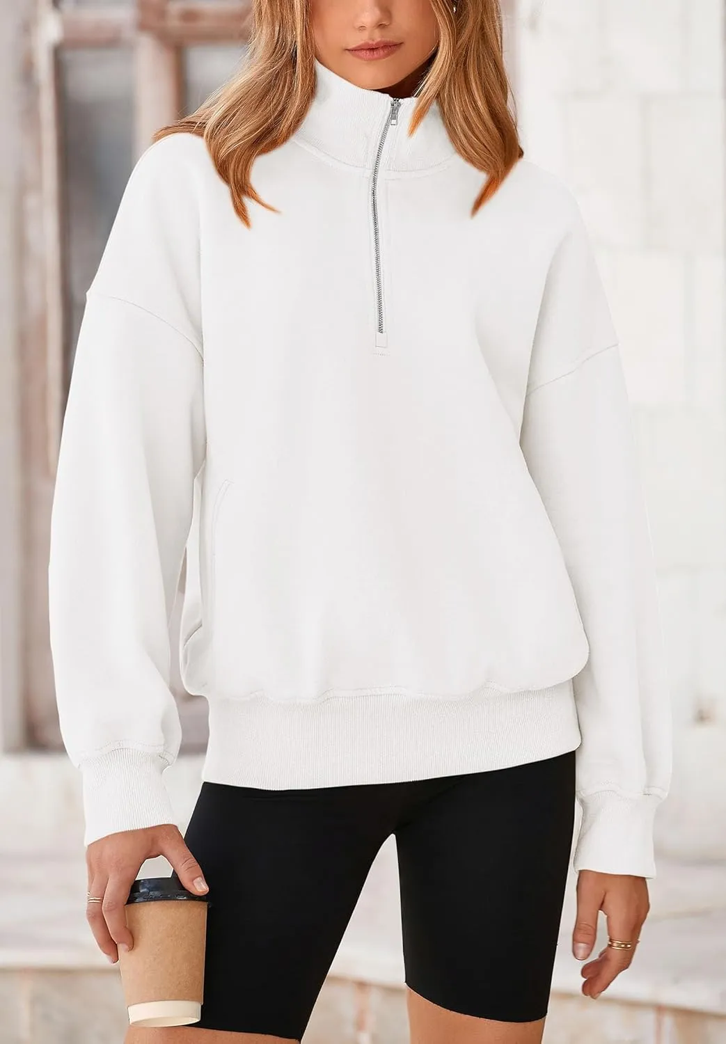 PRETTYGARDEN Women's Fall Fashion Half Zip Sweatshirts Long Sleeve Collared Cropped Pullover Tops Trendy Y2K Clothes
