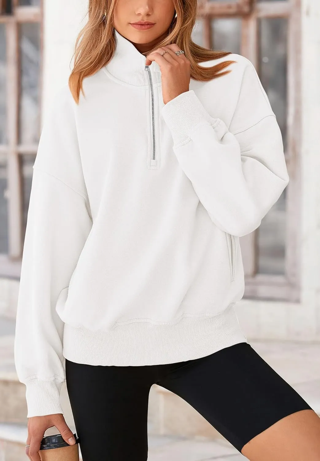 PRETTYGARDEN Women's Fall Fashion Half Zip Sweatshirts Long Sleeve Collared Cropped Pullover Tops Trendy Y2K Clothes