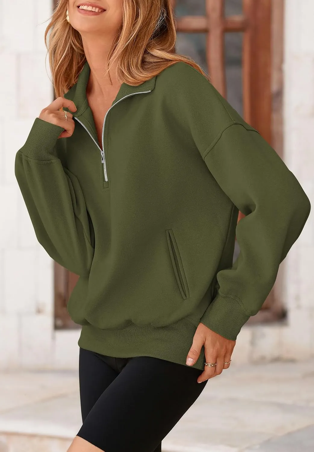 PRETTYGARDEN Women's Fall Fashion Half Zip Sweatshirts Long Sleeve Collared Cropped Pullover Tops Trendy Y2K Clothes