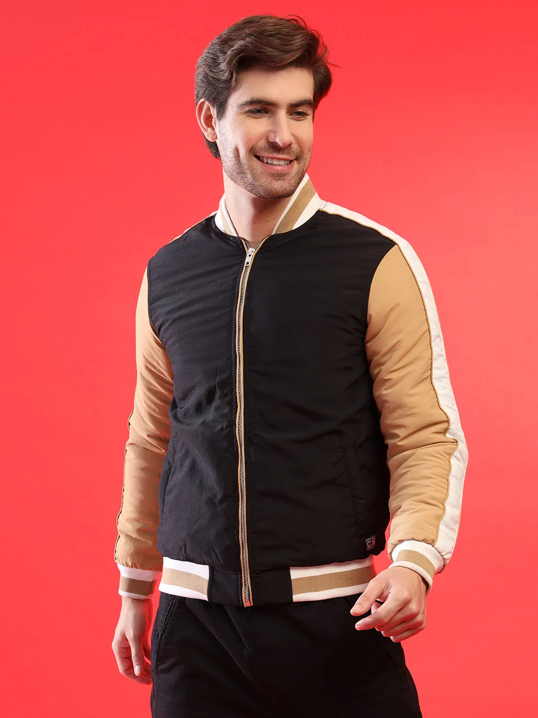 Puffer Jacket With Ribbed Hem