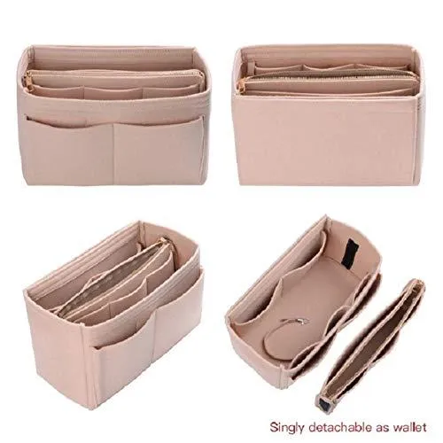 Purse Organizer, Bag Organizer with Metal Zipper
