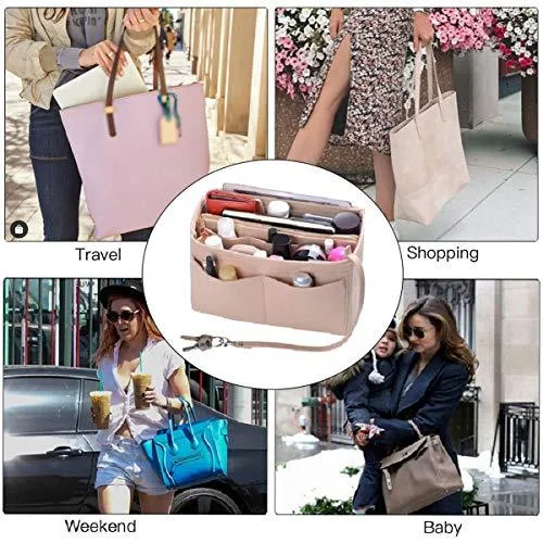 Purse Organizer, Bag Organizer with Metal Zipper