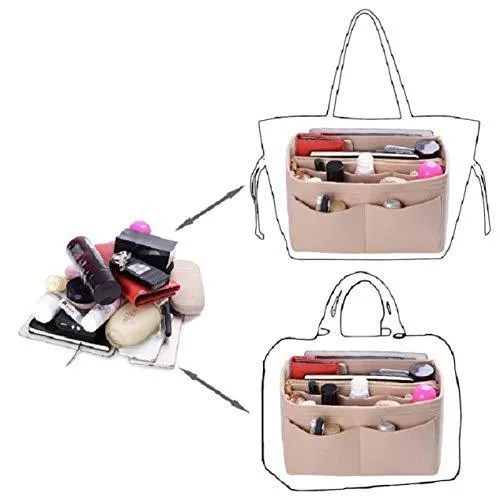 Purse Organizer, Bag Organizer with Metal Zipper
