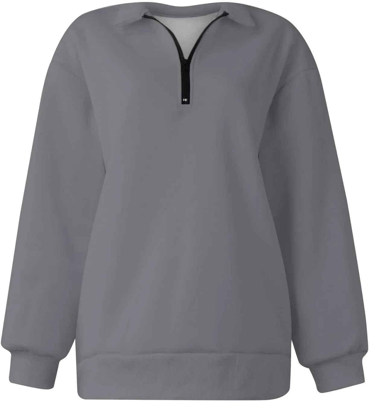 Quarter Zip Pullover for Women Fall Drop Shoulder Sweaters Casual Sweatshirt Half Zip Blouses Long Sleeve Y2k Clothes