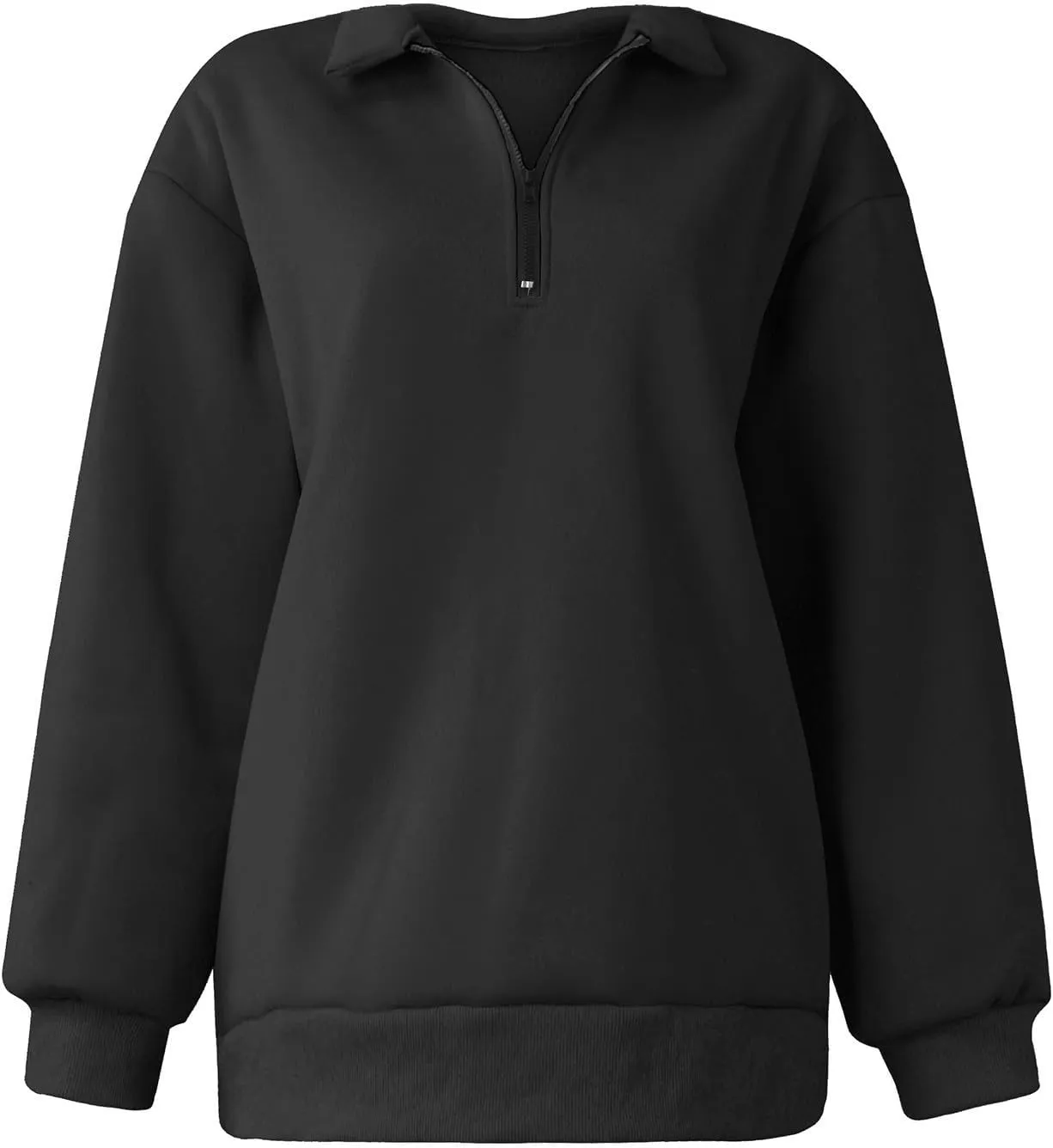 Quarter Zip Pullover for Women Fall Long Sleeve Y2k Clothes Drop Shoulder Blouses Casual Sweaters Half Zip Sweatshirt