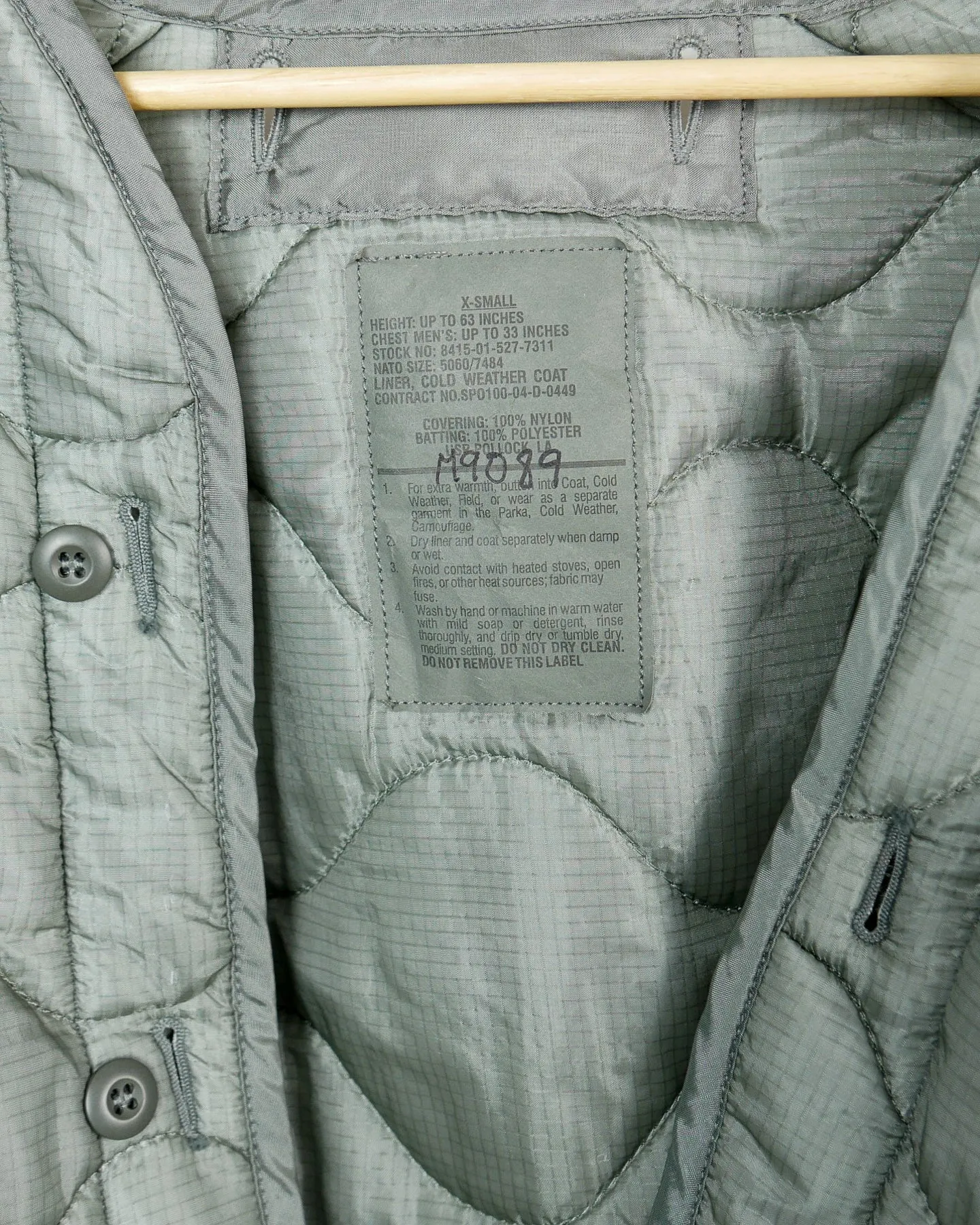 Quilted Sage Military Jacket Liner