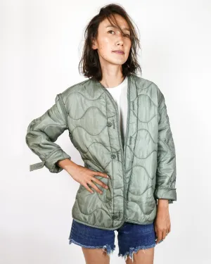 Quilted Sage Military Jacket Liner