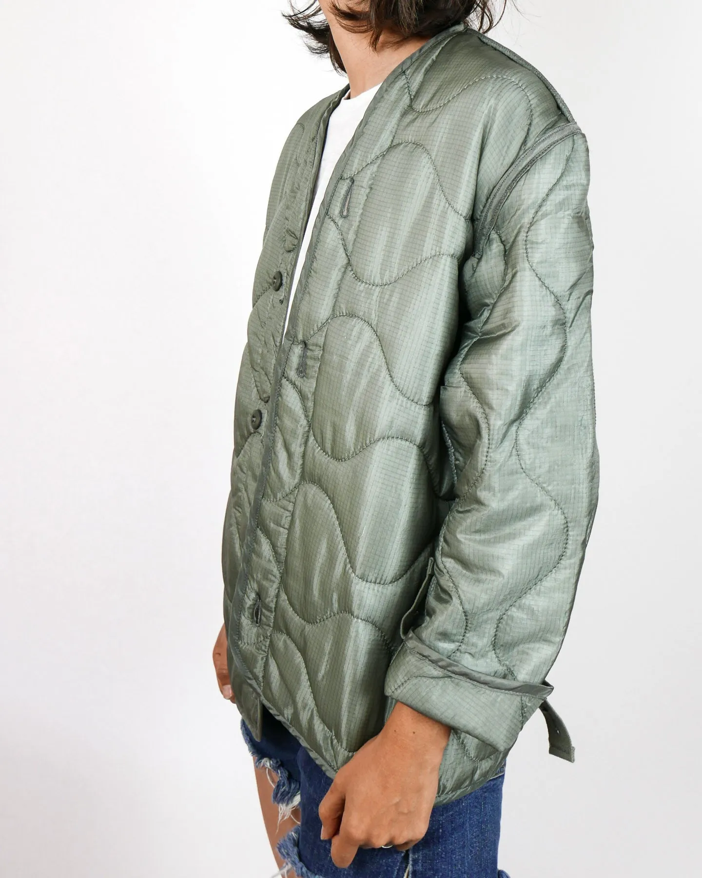 Quilted Sage Military Jacket Liner