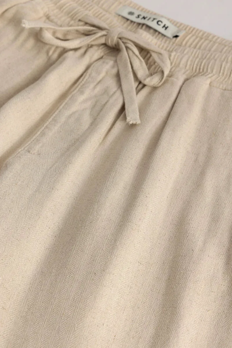 Ragna Nude Plain Relaxed Fit Trousers