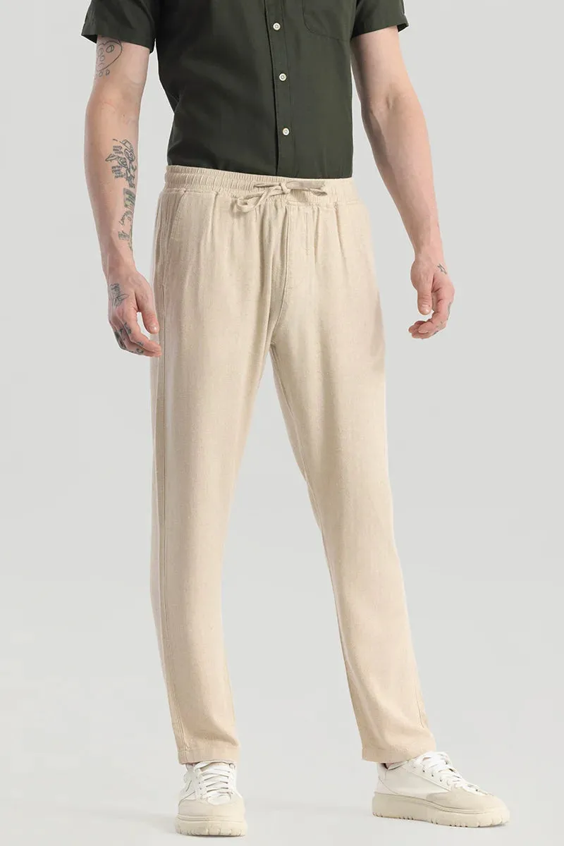 Ragna Nude Plain Relaxed Fit Trousers