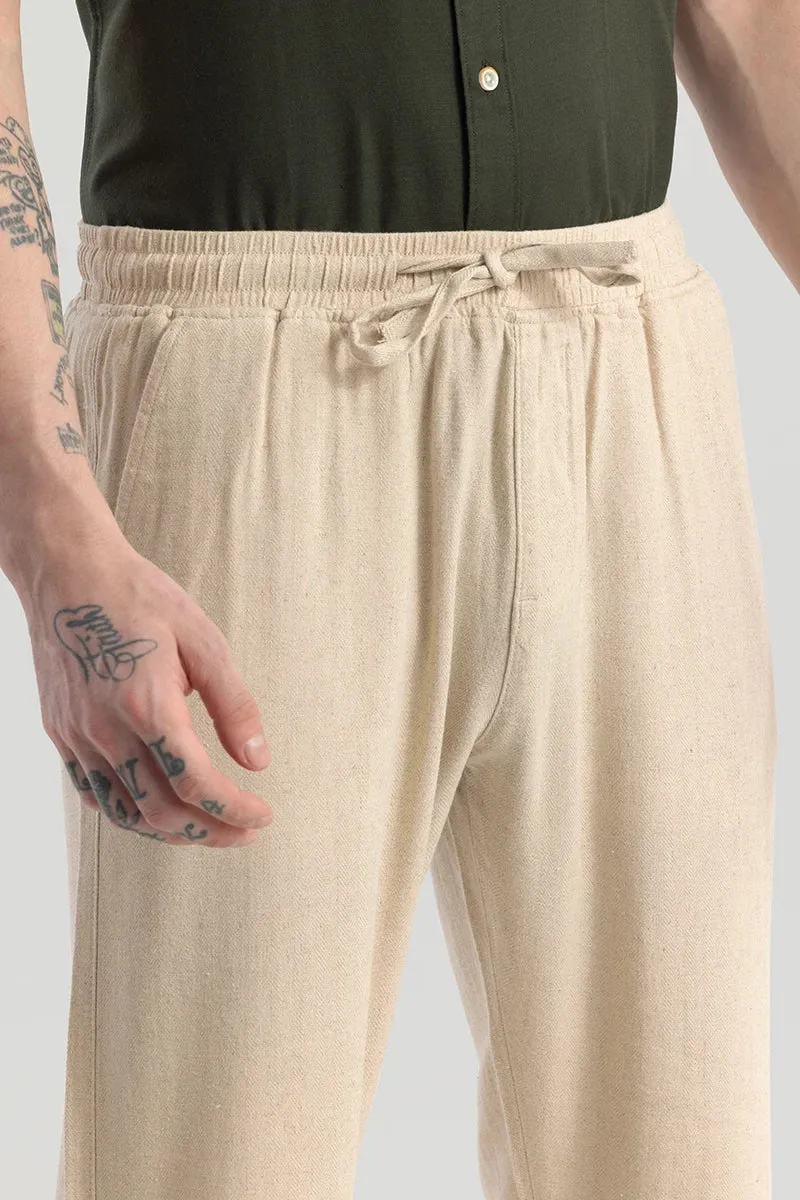 Ragna Nude Plain Relaxed Fit Trousers