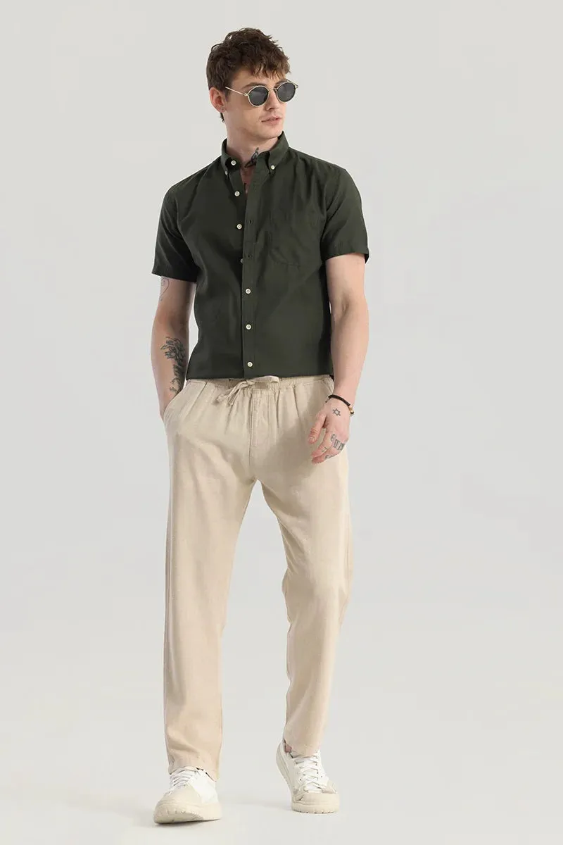Ragna Nude Plain Relaxed Fit Trousers