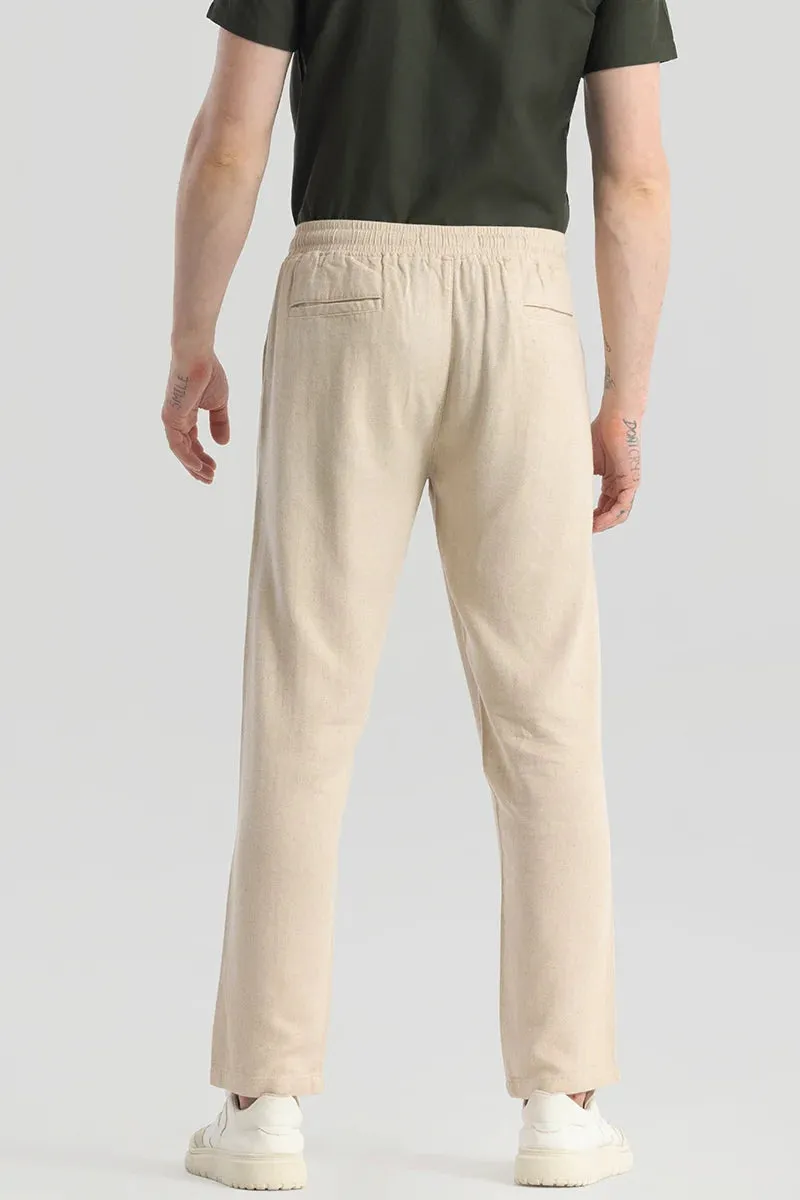 Ragna Nude Plain Relaxed Fit Trousers