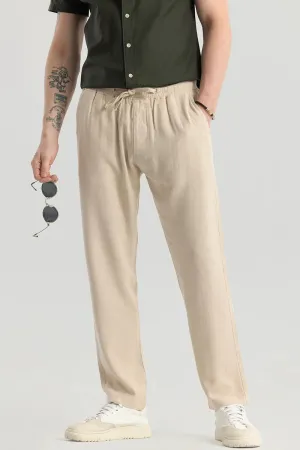 Ragna Nude Plain Relaxed Fit Trousers