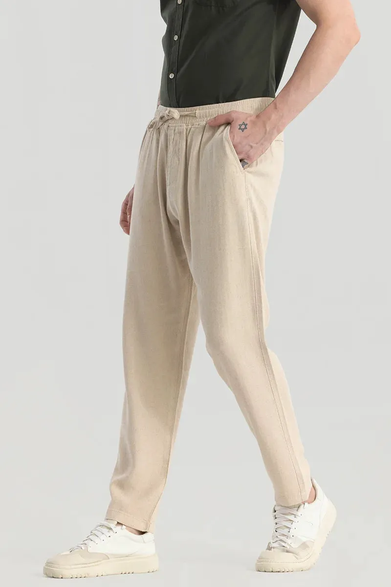 Ragna Nude Plain Relaxed Fit Trousers