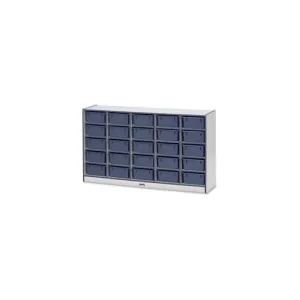 Rainbow Accents Mobile Tub Bin Storage - 25 Compartment(s) - 35.5" Height x 60" Width x 15" Depth - Navy, Navy Blue - Hard Rubber - 1Each