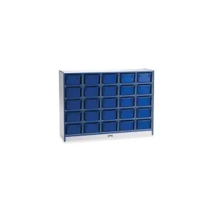 Rainbow Accents Rainbow Accents Cubbie-trays Storage Unit - 25 Compartment(s) - 35.5" Height x 48" Width x 15" Depth - Blue - Rubber, Wood - 1Each