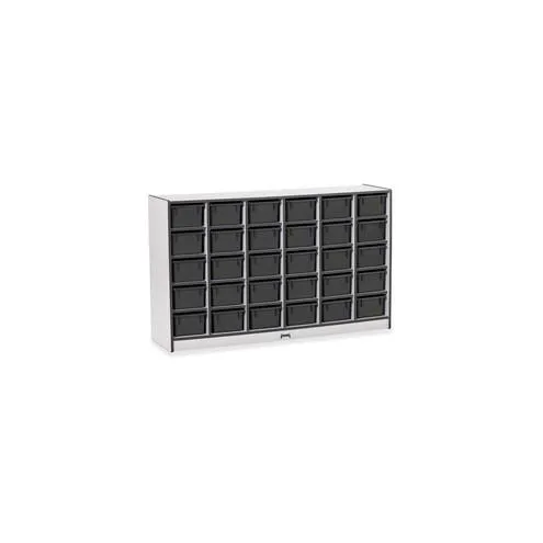 Rainbow Accents Rainbow Accents Cubbie-trays Storage Unit - 30 Compartment(s) - 35.5" Height x 57.5" Width x 15" Depth - Black - Rubber - 1Each