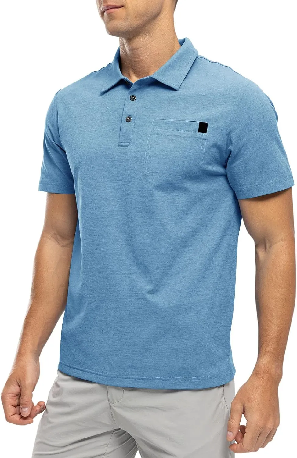 Rdruko Men's Polo Shirts Short Sleeve Dry Fit Golf Shirt with Pocket Collared Tee Shirts Athletic Casual