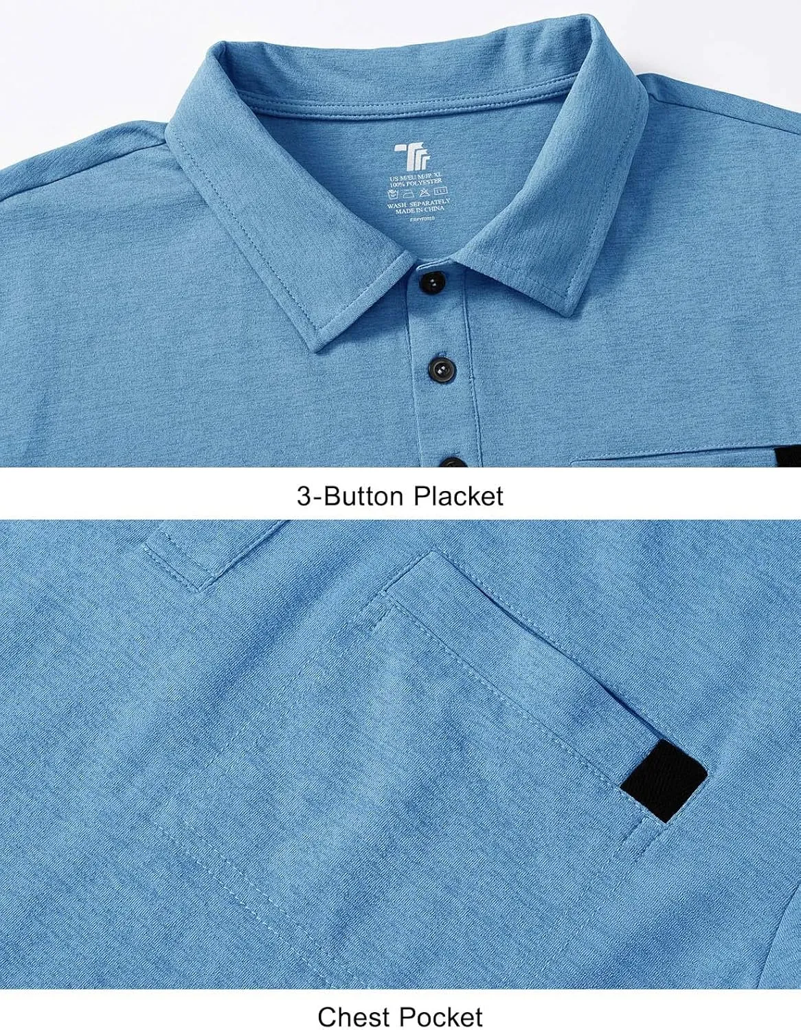 Rdruko Men's Polo Shirts Short Sleeve Dry Fit Golf Shirt with Pocket Collared Tee Shirts Athletic Casual