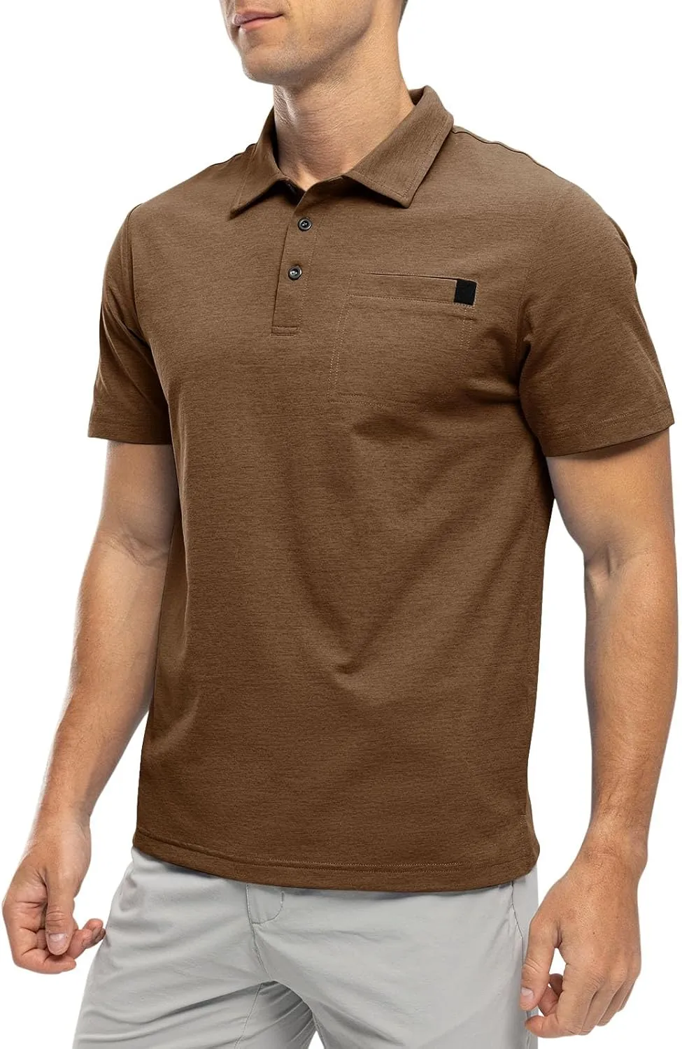 Rdruko Men's Polo Shirts Short Sleeve Dry Fit Golf Shirt with Pocket Collared Tee Shirts Athletic Casual