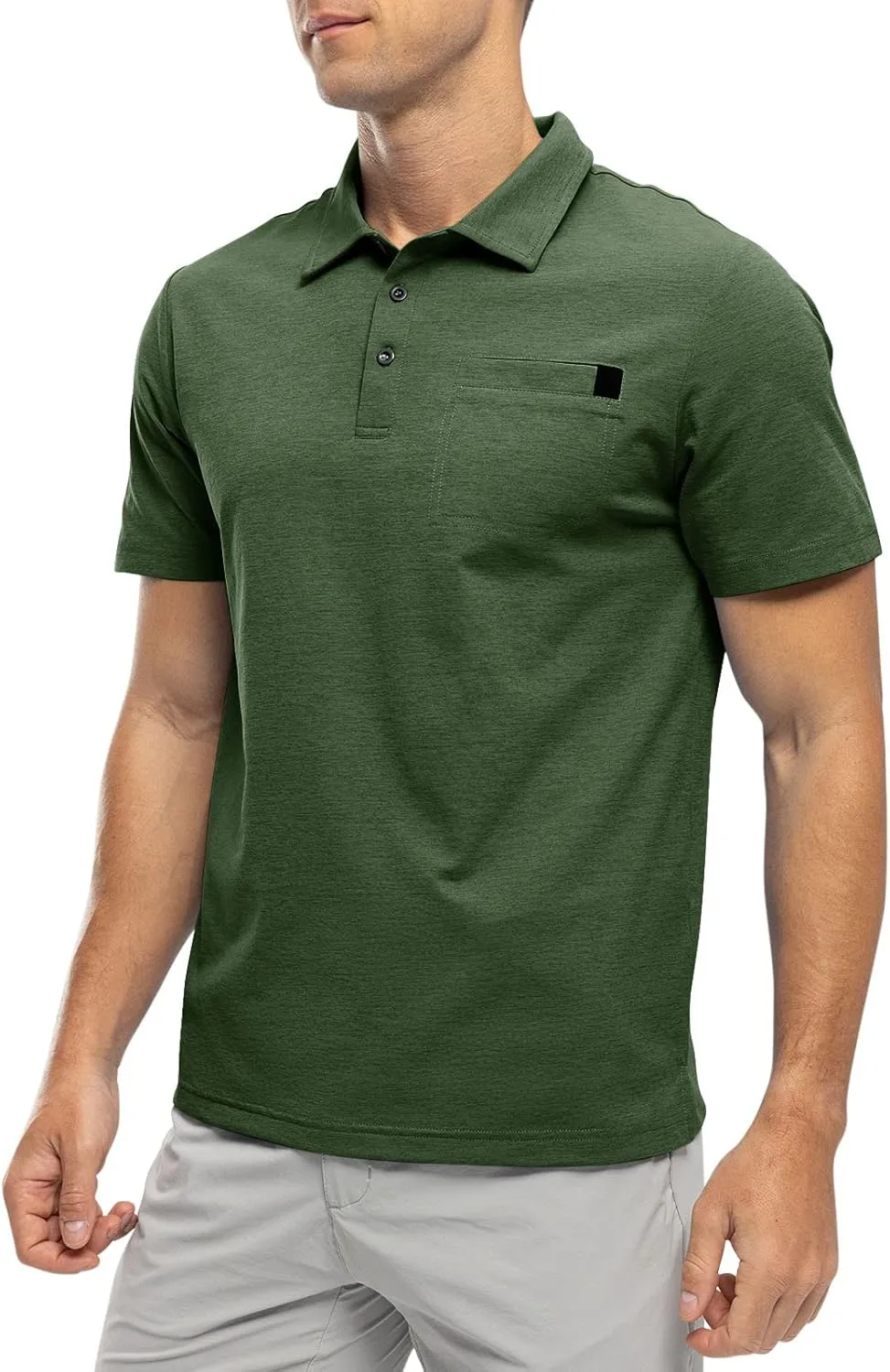 Rdruko Men's Polo Shirts Short Sleeve Dry Fit Golf Shirt with Pocket Collared Tee Shirts Athletic Casual