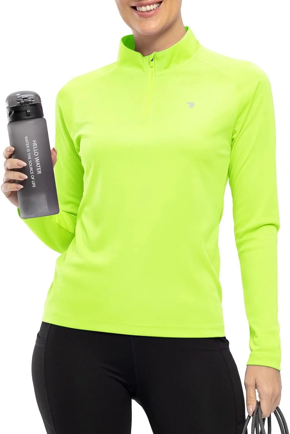 Rdruko Women's Hiking Shirts Quick Dry Long Sleeve UPF 50  Sun Protection Quarter Zip Outdoor Athletic Shirts