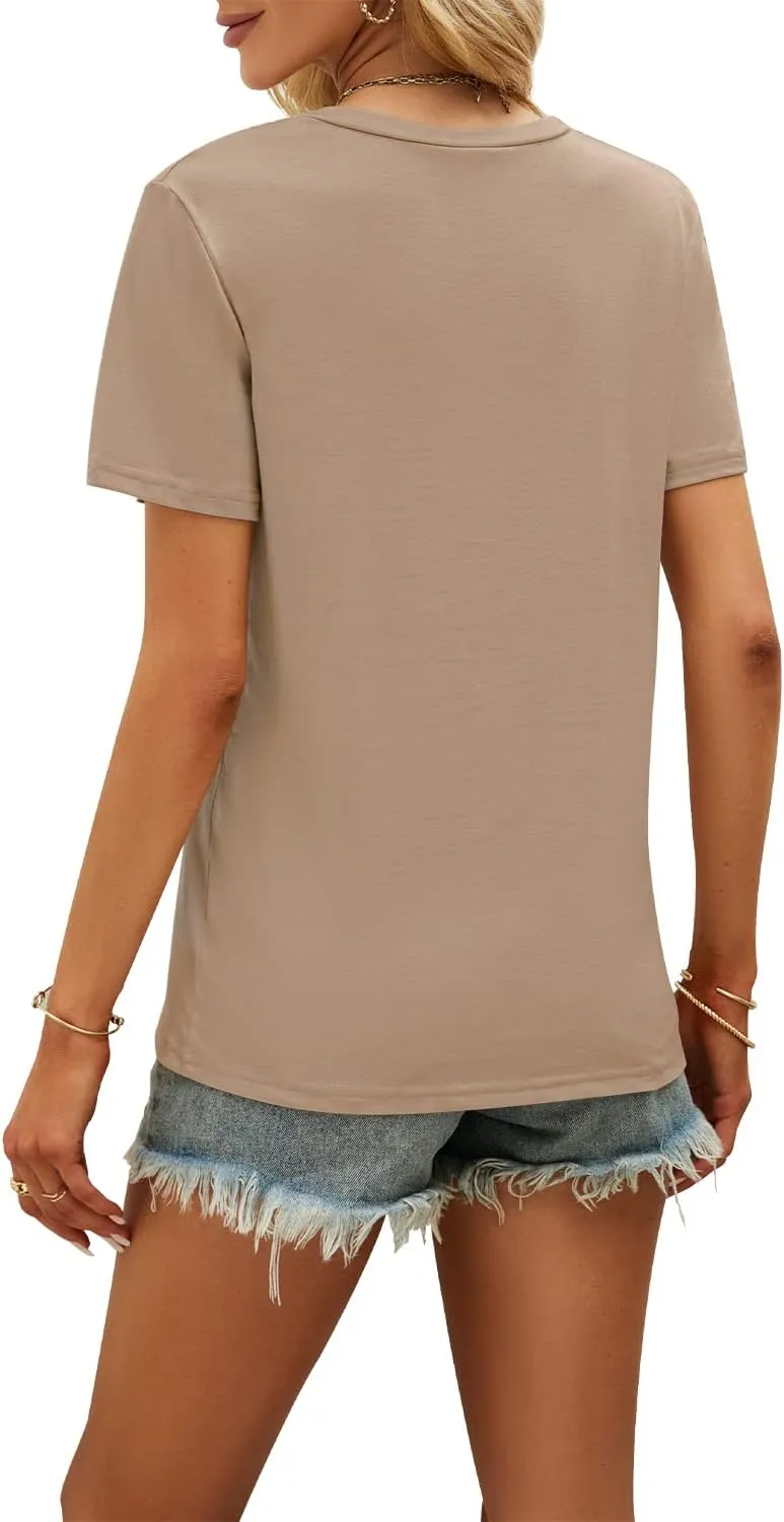 ReachMe Womens Summer Cute Smile Face T-Shirts Trendy Vintage Graphic Tops Casual Loose Short Sleeve Tee Shirts