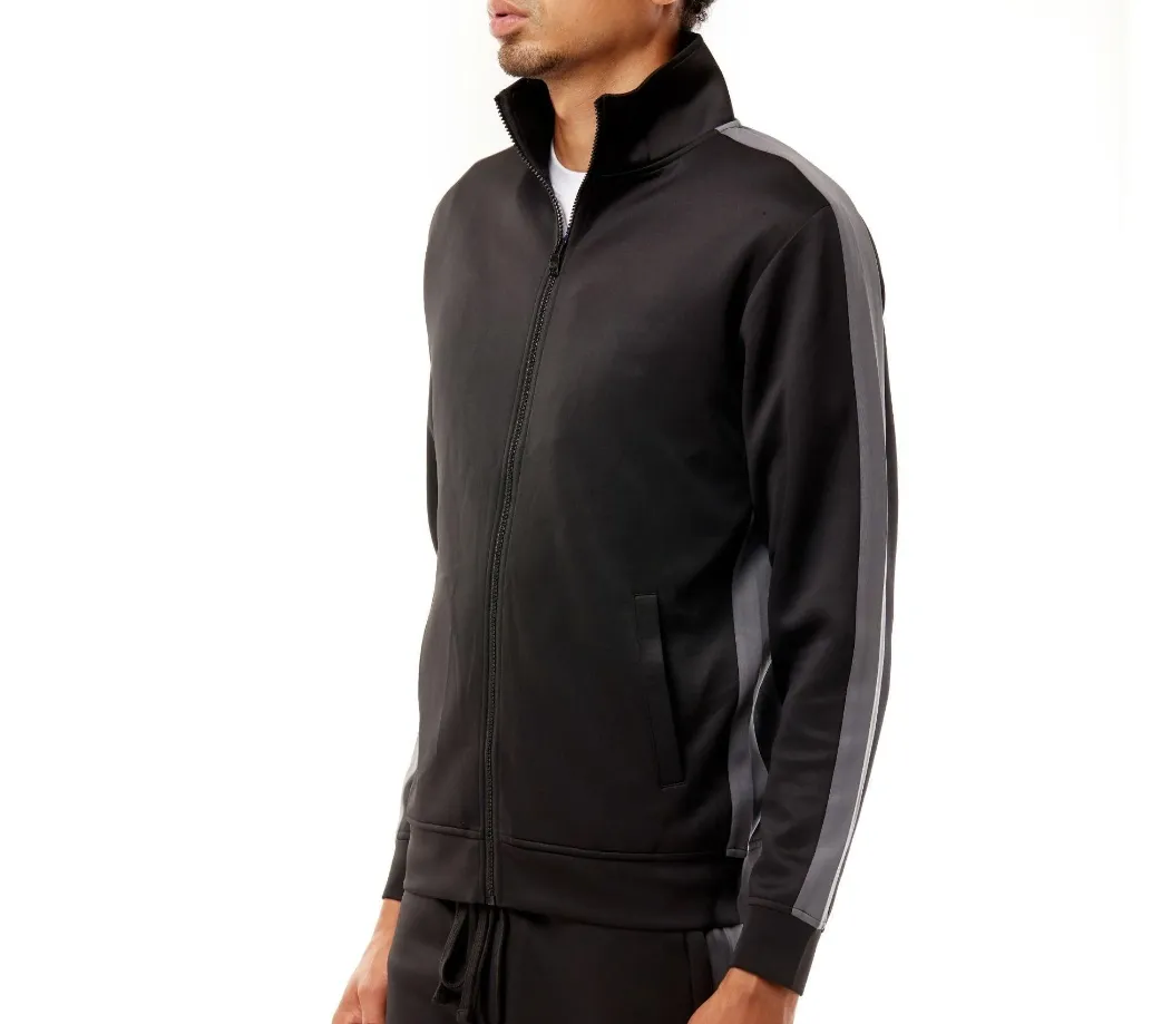 REBEL MINDS TRACK JACKET  BLACK/CHARCOAL - 100-501