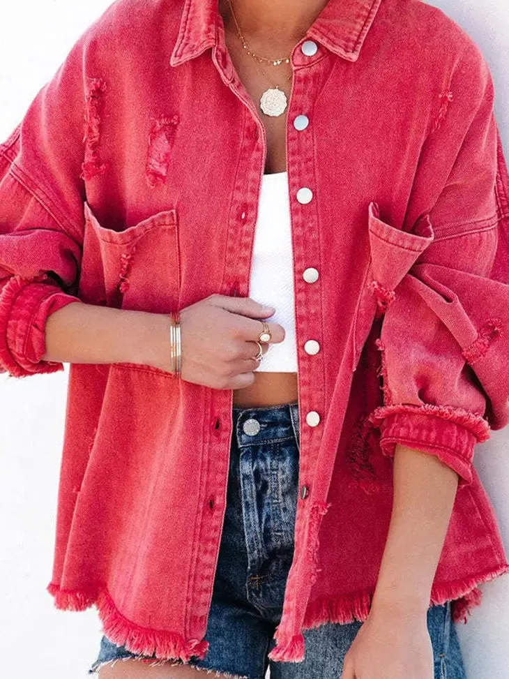 Red Denim Shacket