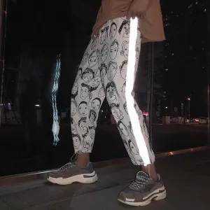 Reflective Harem Gothic Pants
