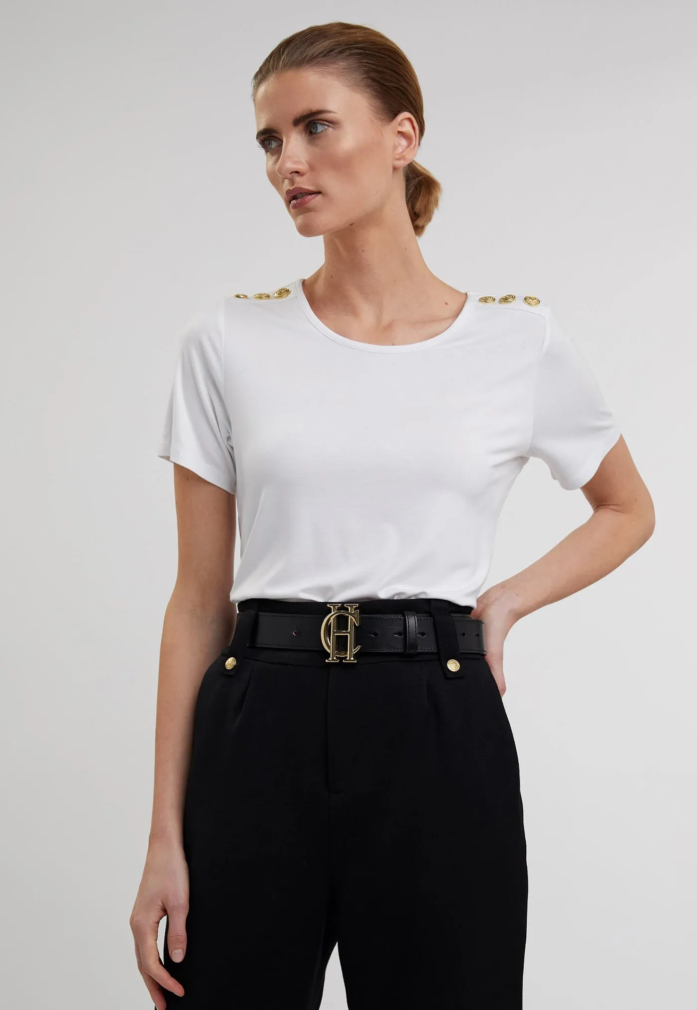 Relaxed Fit Crew Neck Tee - White