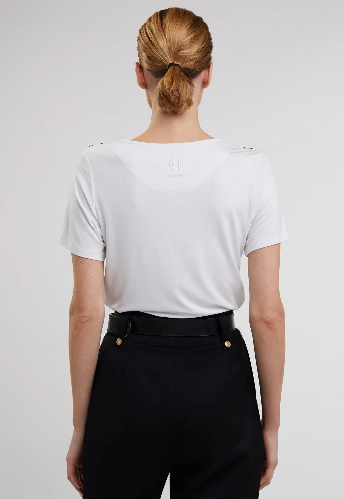 Relaxed Fit Crew Neck Tee - White