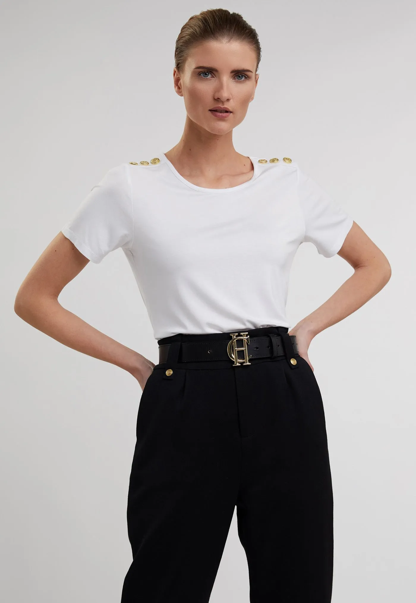 Relaxed Fit Crew Neck Tee - White