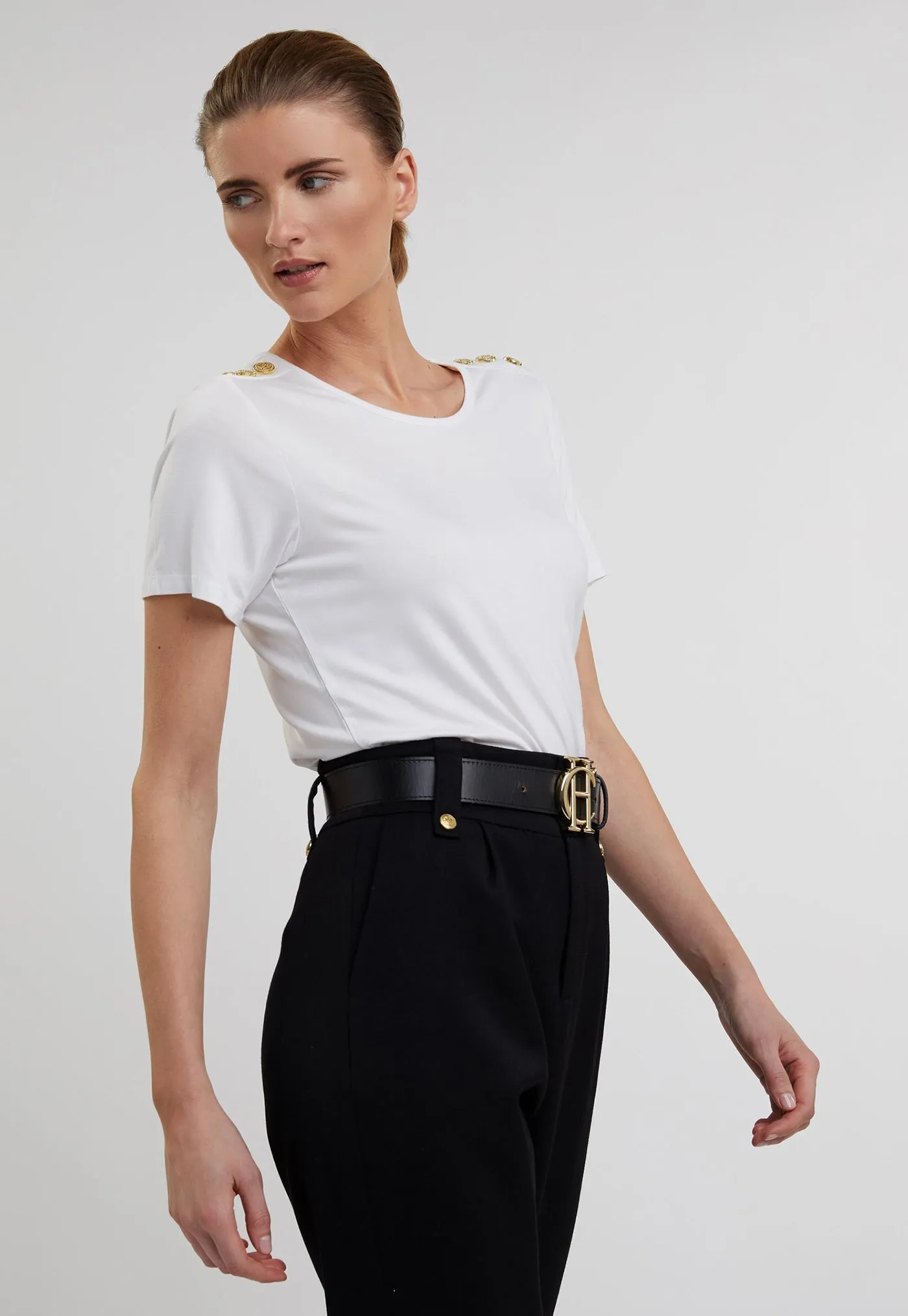 Relaxed Fit Crew Neck Tee - White
