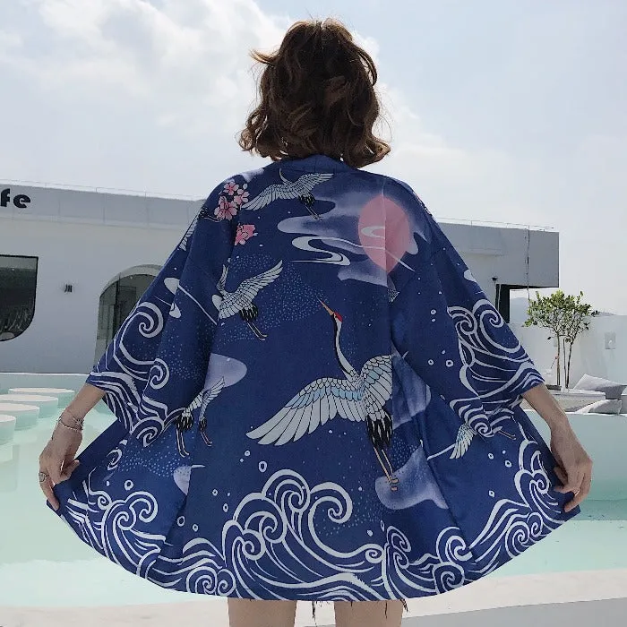 Retro Clan Style Improved Japanese Style Kimono Sunscreen Clothes Couple Bathrobe Pajamas Jacket Tide