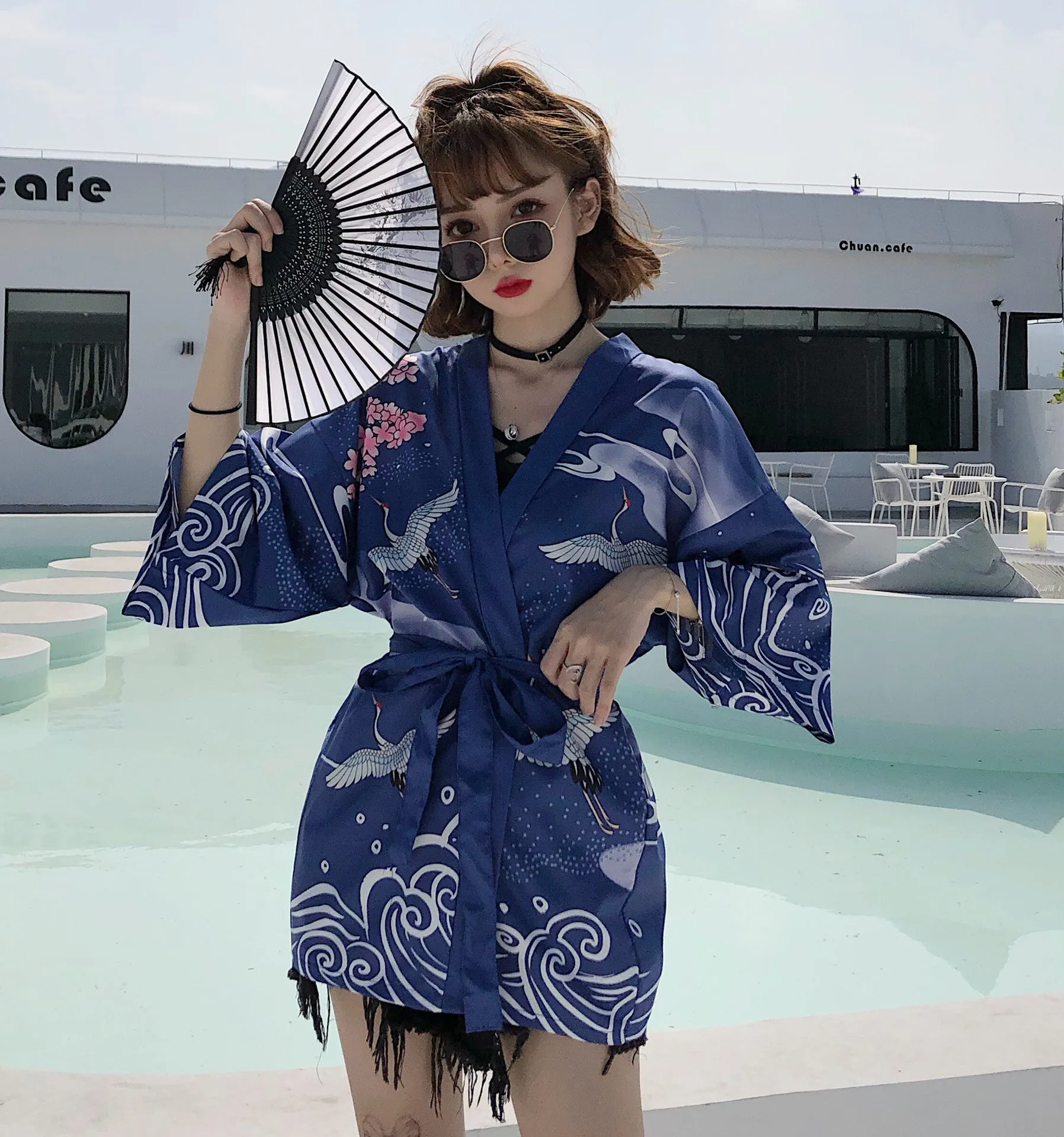 Retro Clan Style Improved Japanese Style Kimono Sunscreen Clothes Couple Bathrobe Pajamas Jacket Tide