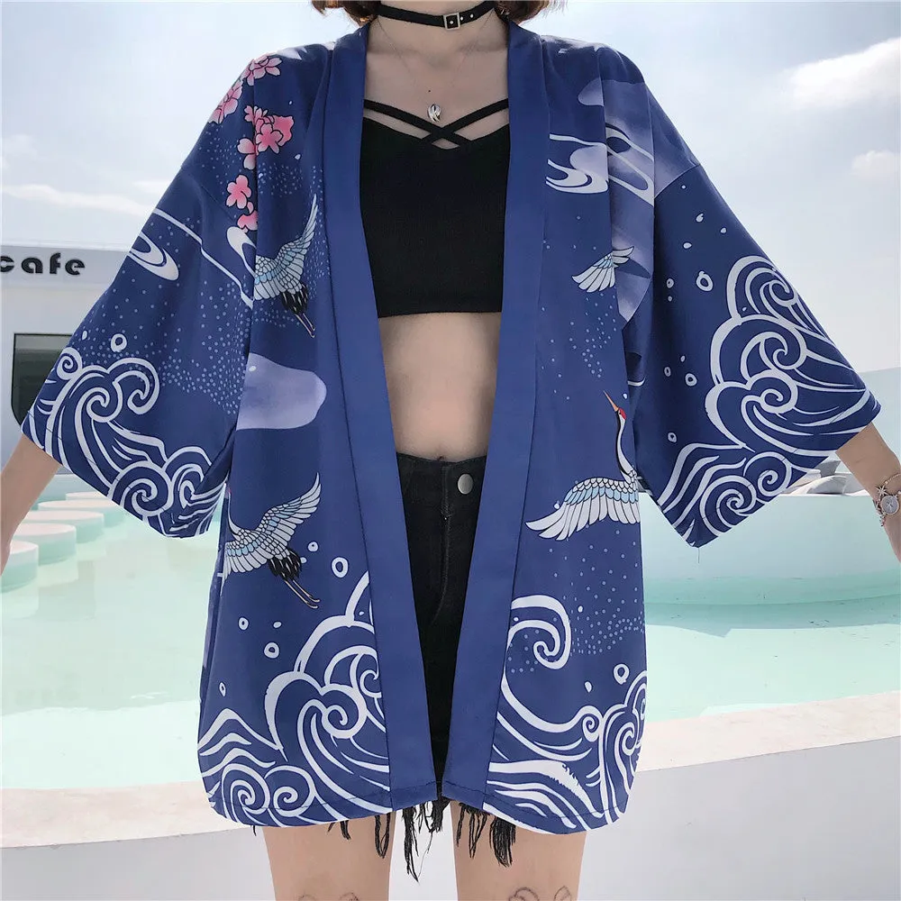 Retro Clan Style Improved Japanese Style Kimono Sunscreen Clothes Couple Bathrobe Pajamas Jacket Tide