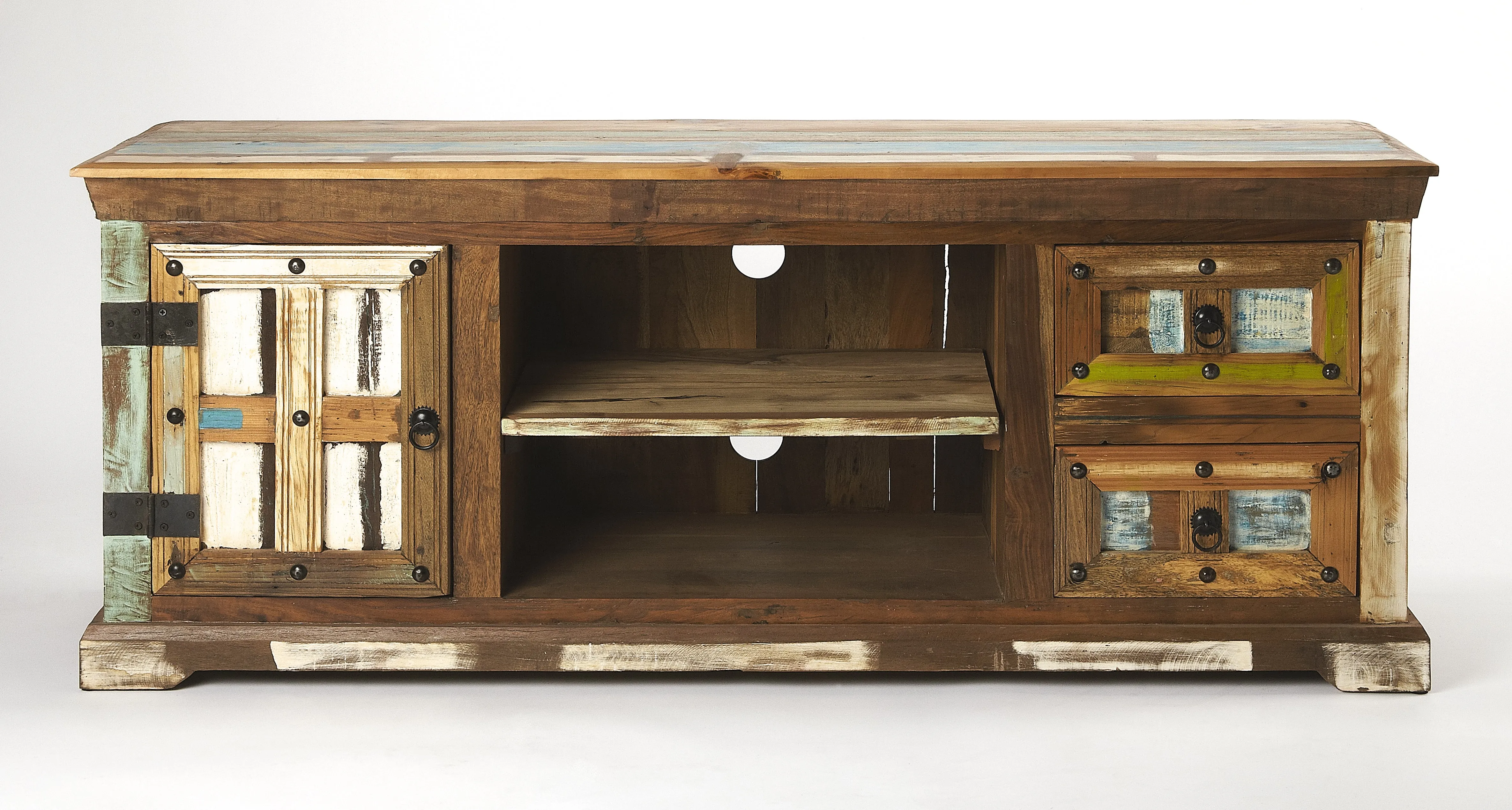 Reverb Painted Rustic 58" TV Stand in Multi-Color  5260290