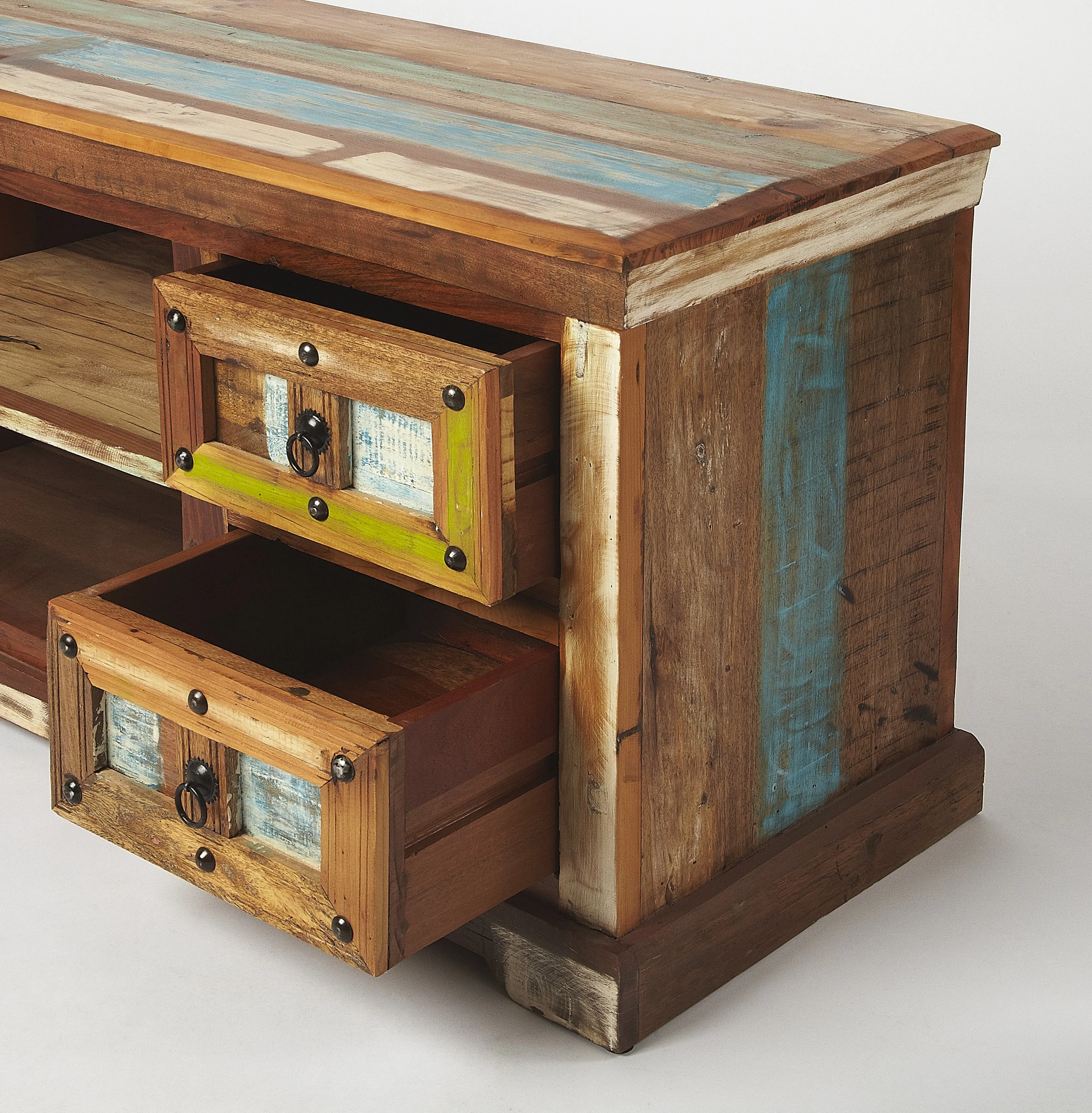 Reverb Painted Rustic 58" TV Stand in Multi-Color  5260290
