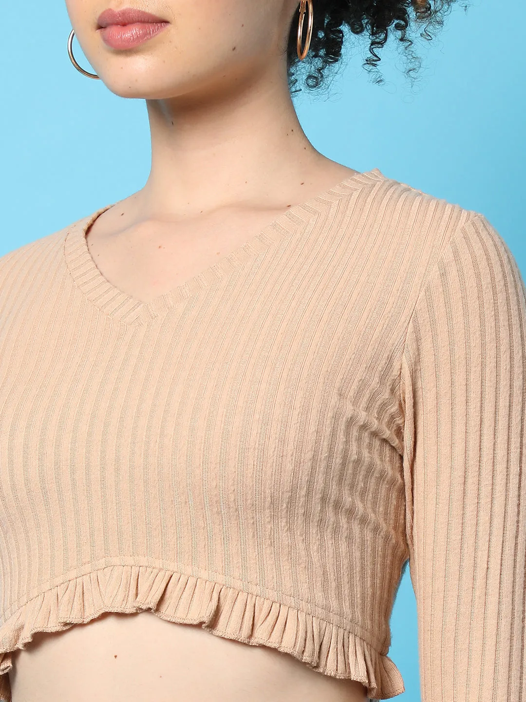 Ribbed Ruffle Co-Ord Set