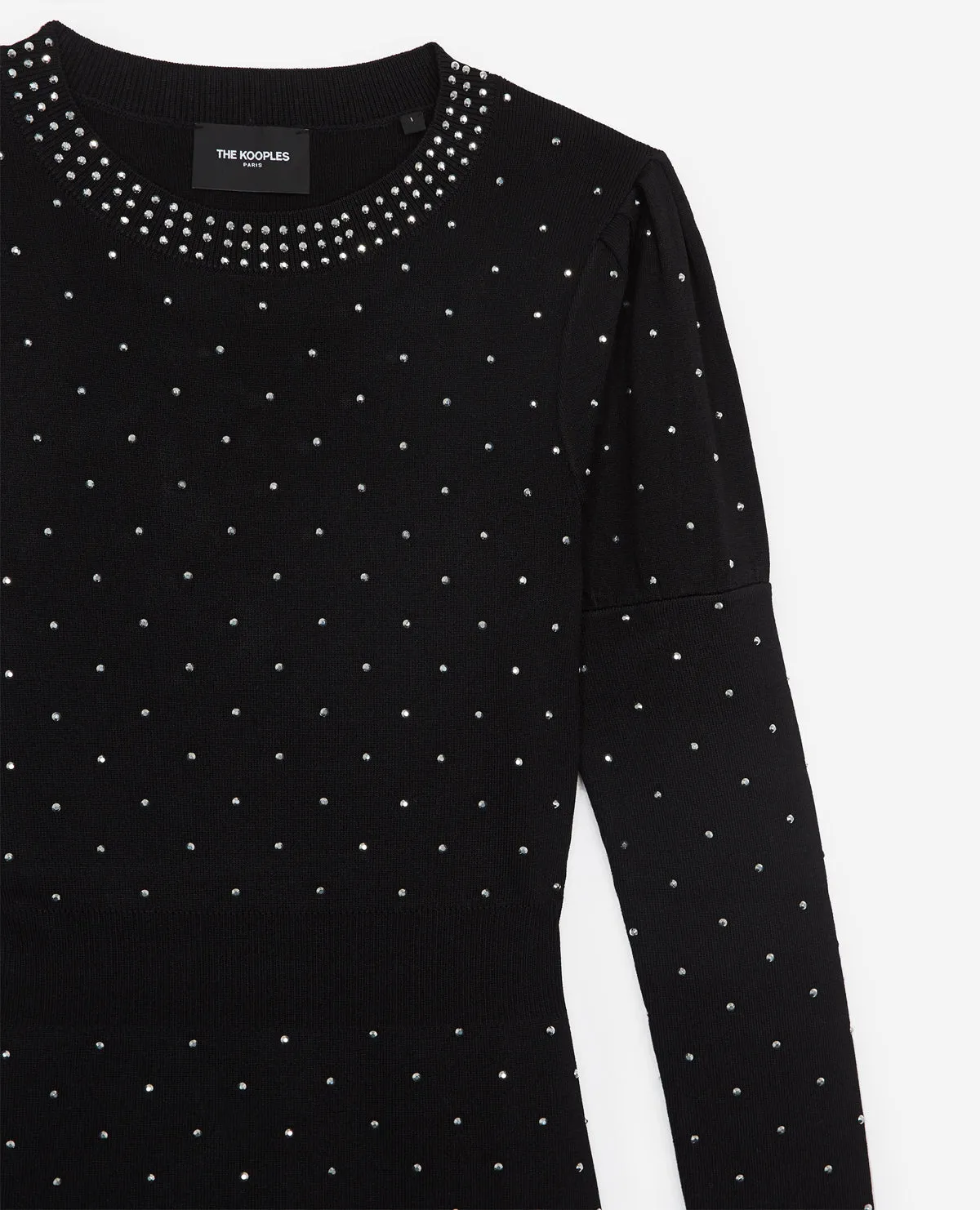 Robe courte noire clous maille stretch