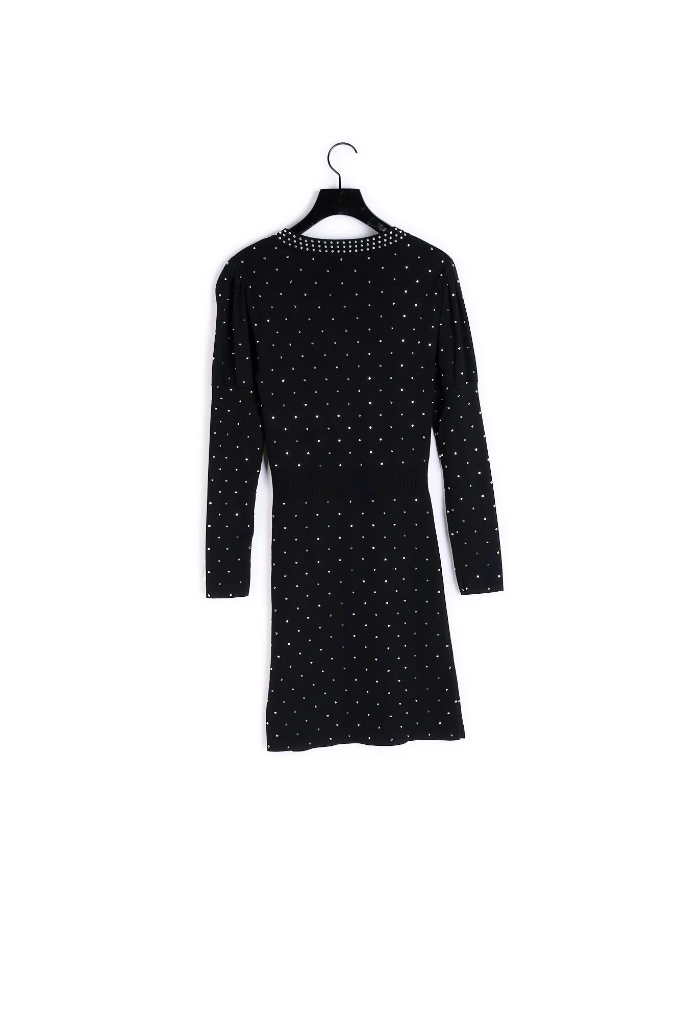 Robe courte noire clous maille stretch