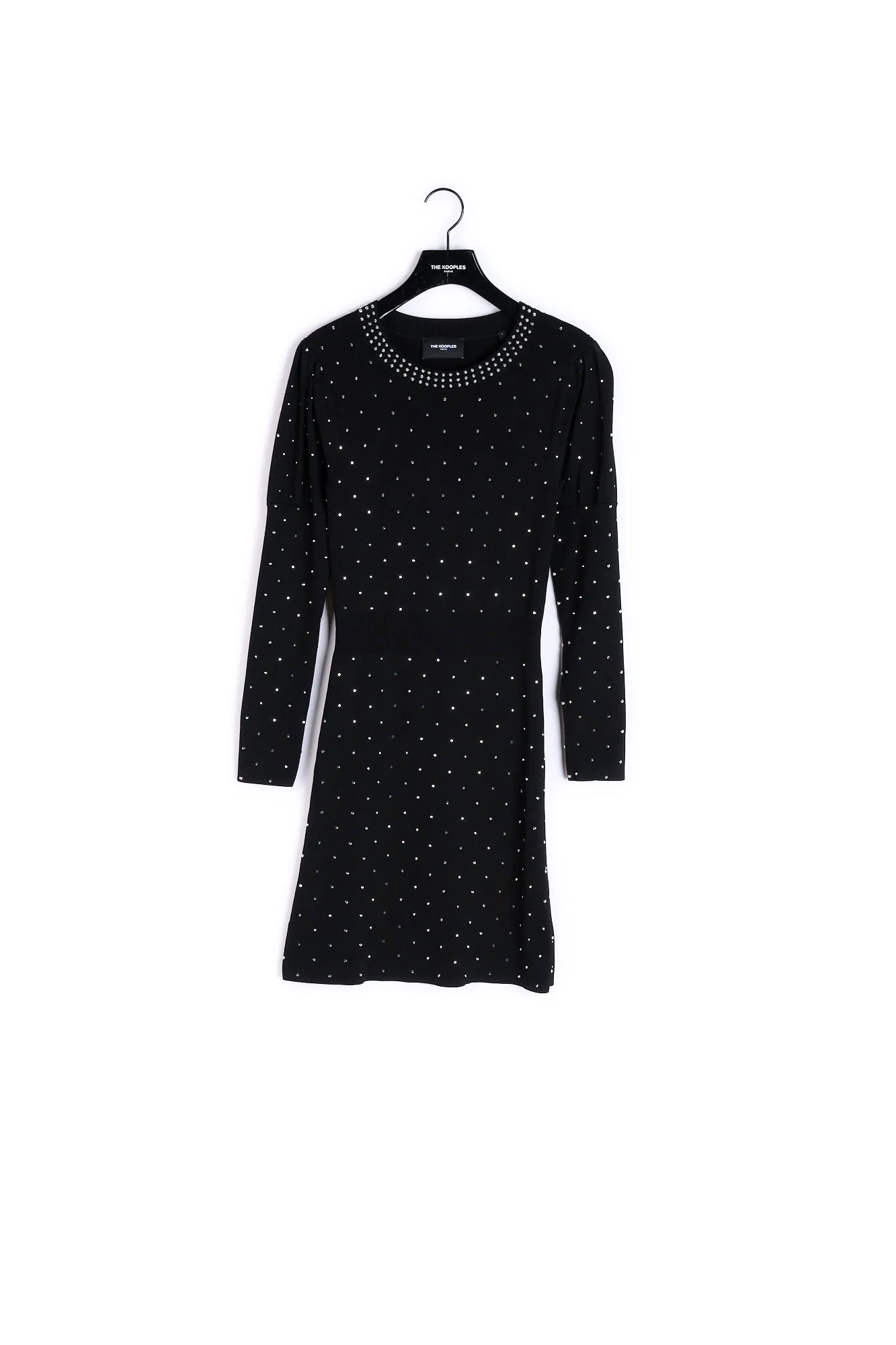 Robe courte noire clous maille stretch