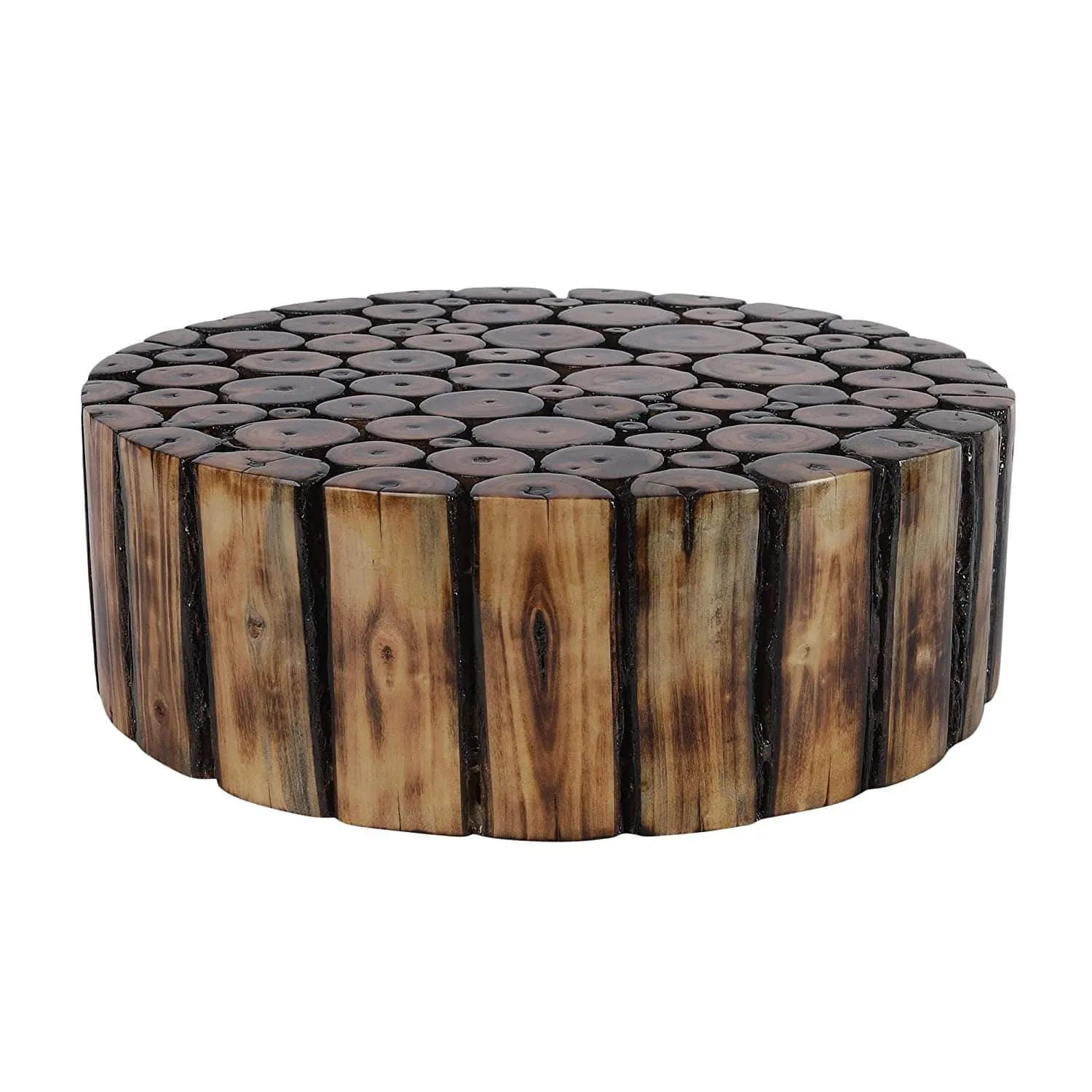 Round Small Wooden Plant Stand - 5x12x12 Inches