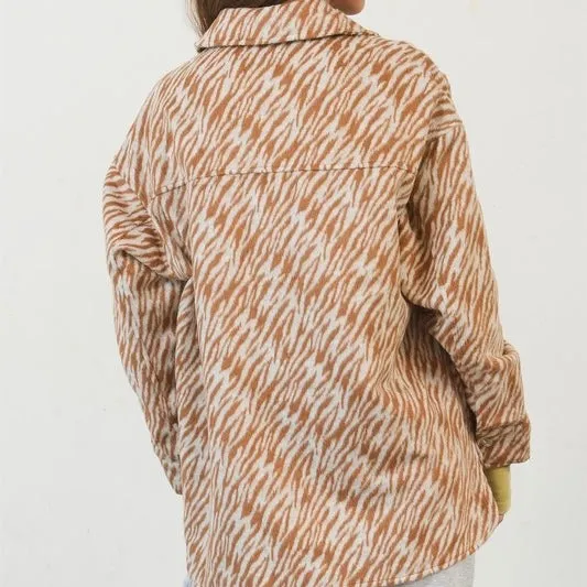 SAFARI CHIC ZEBRA PRINT SHACKET