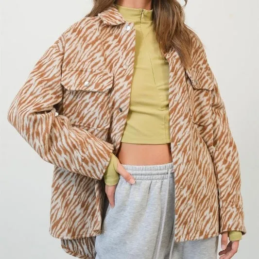 SAFARI CHIC ZEBRA PRINT SHACKET